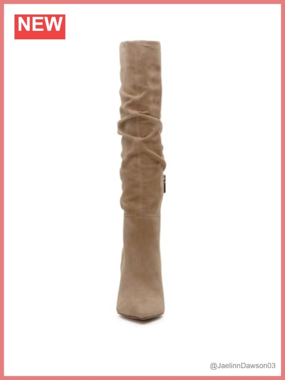 Knee High Ruched Boot With Pointed Toe And Zip Closure - Picture 6 of 6